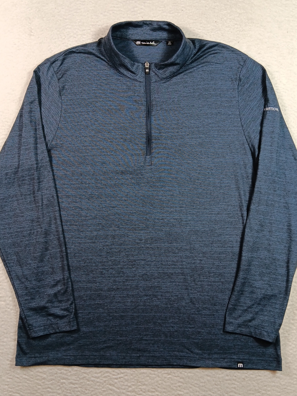 Travis Mathew Pullover Mens 2XL XXL Blue Crestview 1/4 Zip Performance Golf